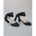 Black Rock Glitter Heels with SATIN TIE