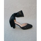 Black Rock Glitter Heels with SATIN TIE