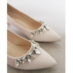 Soft Blush Satin Heels with RHINESTONE