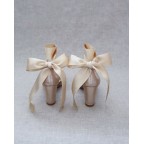 Gold Glitter Heels with WRAPPED SATIN TIE